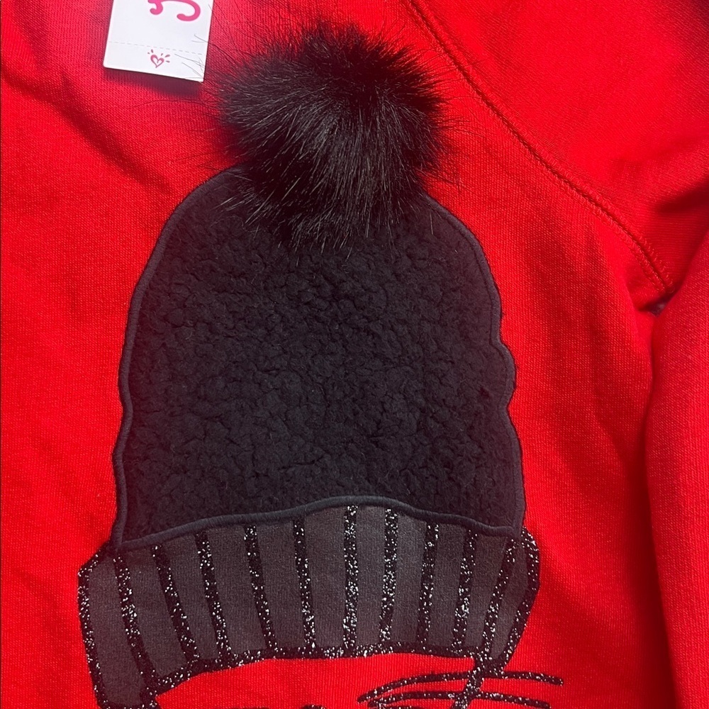 GIRLS JUSTICE SWEATSHIRT EMBELLISHED W/BLACK SPARKLY CAT AND HAT SIZE 12 NWT - Picture 9 of 9